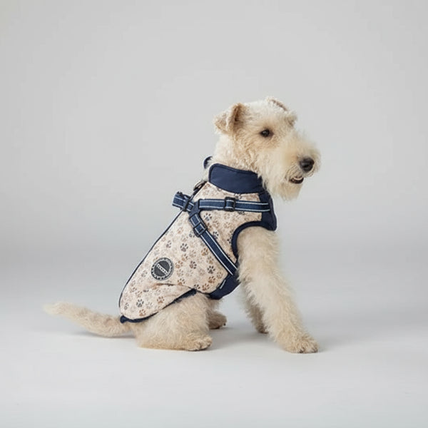 Veste imperméable pour chien Oscar et Plume avec motif floral et système de fixation facile