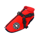 Veste imperméable pour chien rouge avec fermeture éclair et sangles ajustables Oscar et Plume