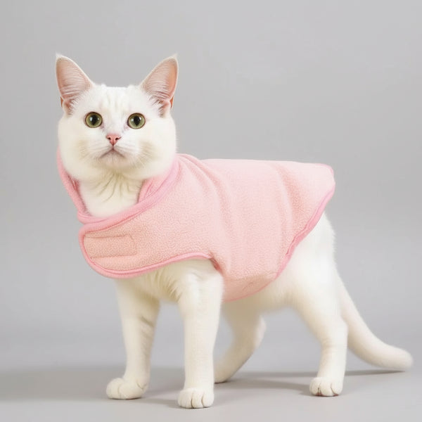 Veste polaire pour chat rose, douce et confortable, idéale pour garder votre animal au chaud
