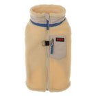 Veste polaire pour petit chien beige douce avec fermeture éclair et poche avant Oscar et Plume