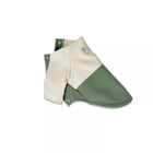 Veste pour lévrier bicolore beige et vert avec fermeture à boutons pression par Oscar et Plume